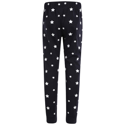 Navy-White - Back - SF Childrens-Kids Stars Lounge Pants