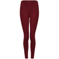 Burgundy - Front - Tombo Womens-Ladies Core Pocket Leggings