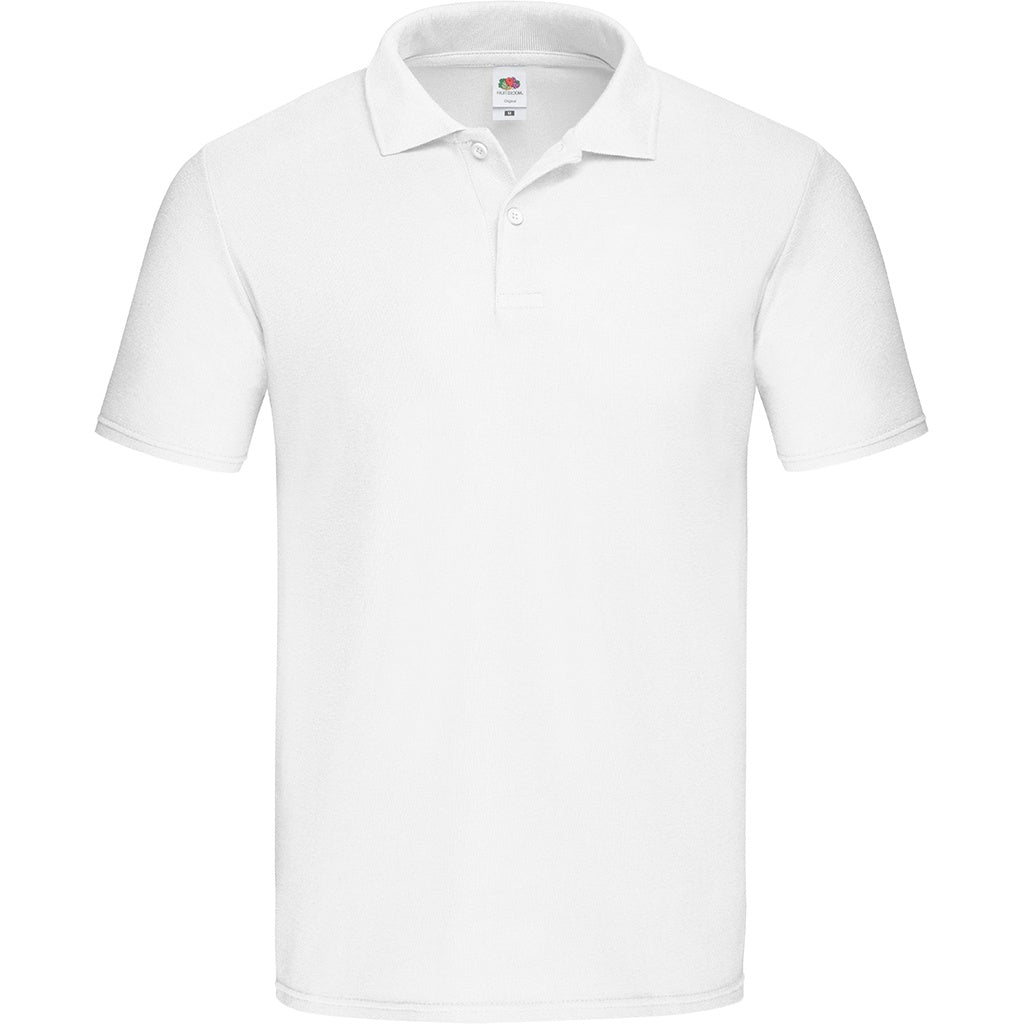 White - Front - Fruit of the Loom Mens Original Pique Polo Shirt
