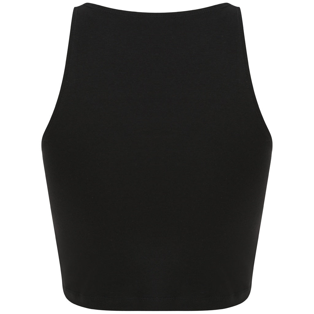 Black - Side - SF Womens-Ladies Cropped Crop Top