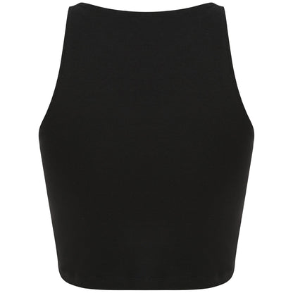 Black - Side - SF Womens-Ladies Cropped Crop Top