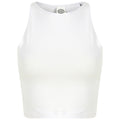 White - Front - SF Womens-Ladies Cropped Crop Top