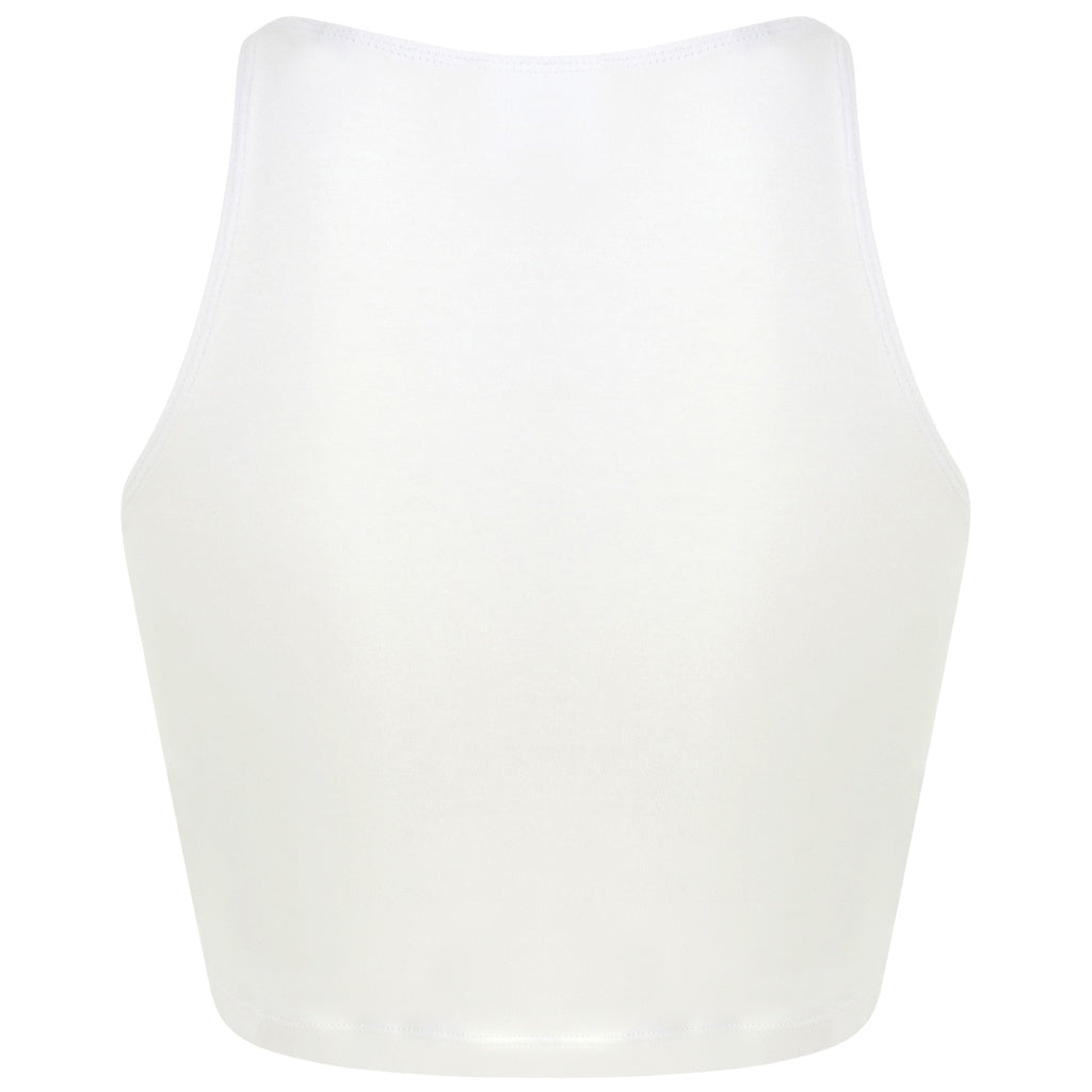White - Back - SF Womens-Ladies Cropped Crop Top