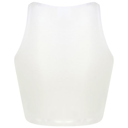 White - Back - SF Womens-Ladies Cropped Crop Top