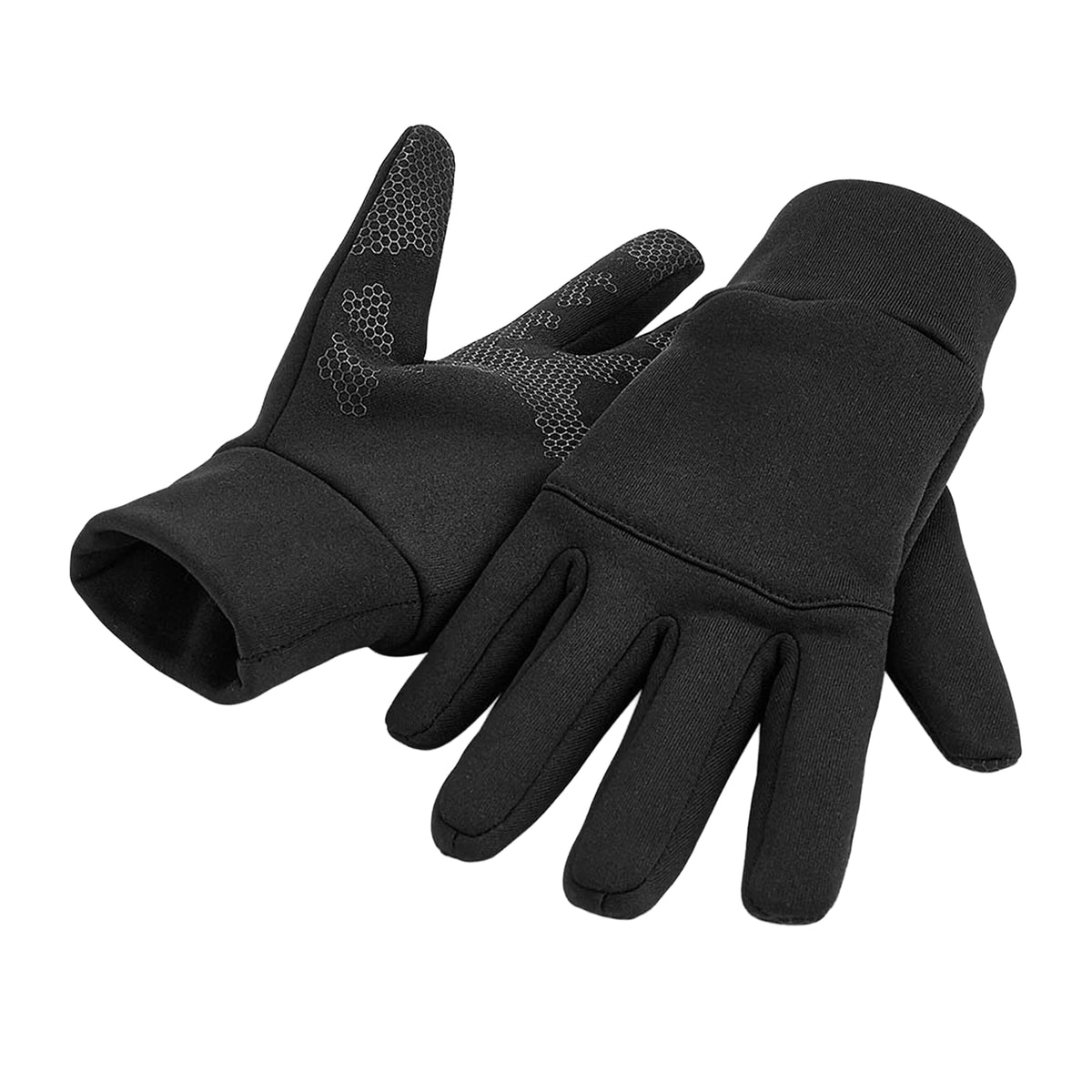 Black - Back - Beechfield Unisex Adult Sports Tech Softshell Gloves