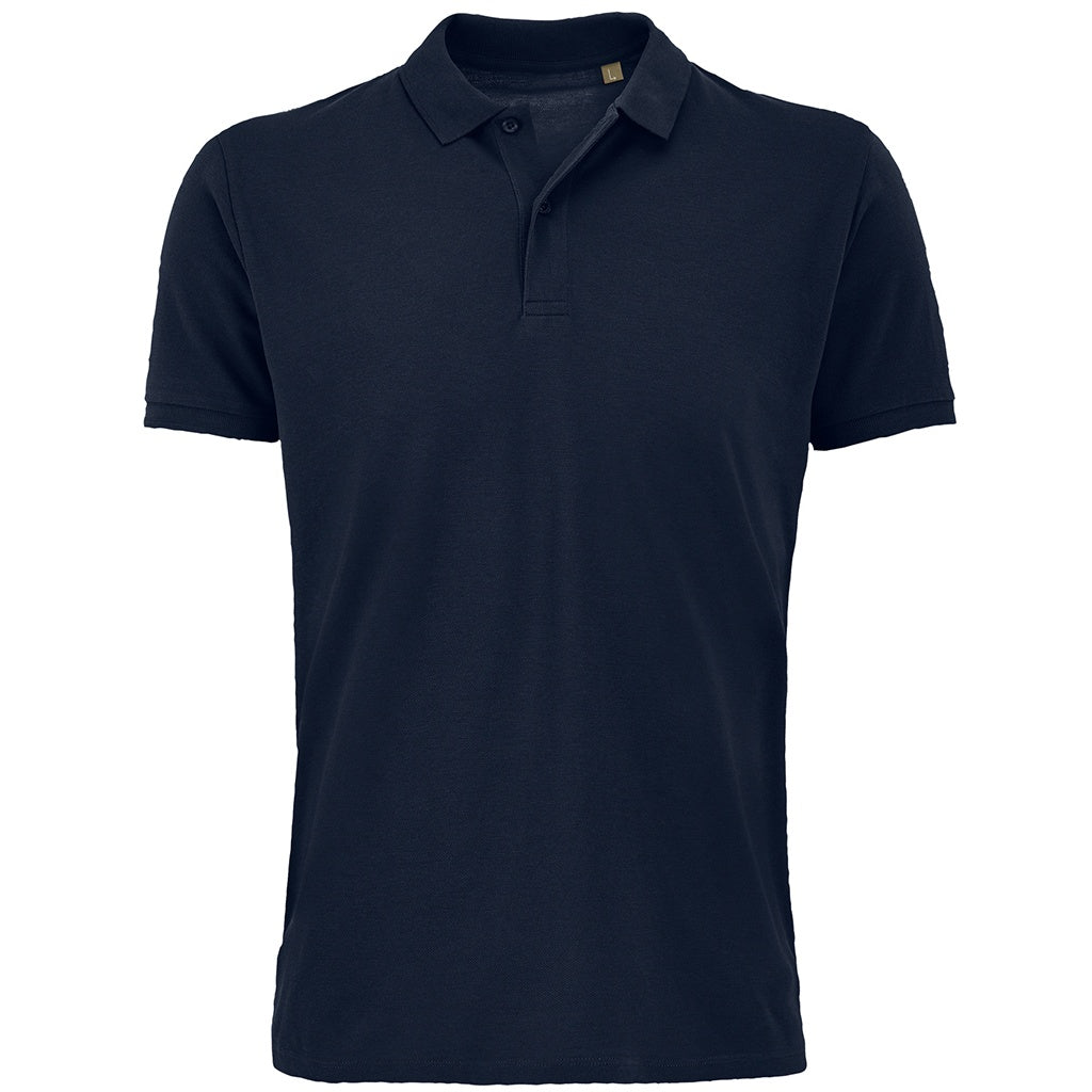French Navy - Front - SOLS Mens Planet Pique Organic Polo Shirt