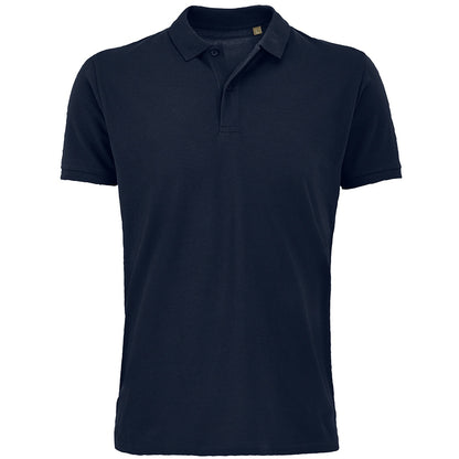 French Navy - Front - SOLS Mens Planet Pique Organic Polo Shirt