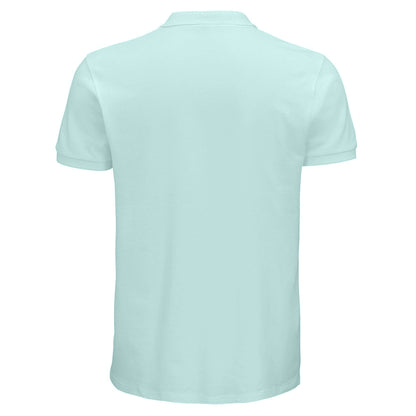 Arctic Blue - Back - SOLS Mens Planet Pique Organic Polo Shirt