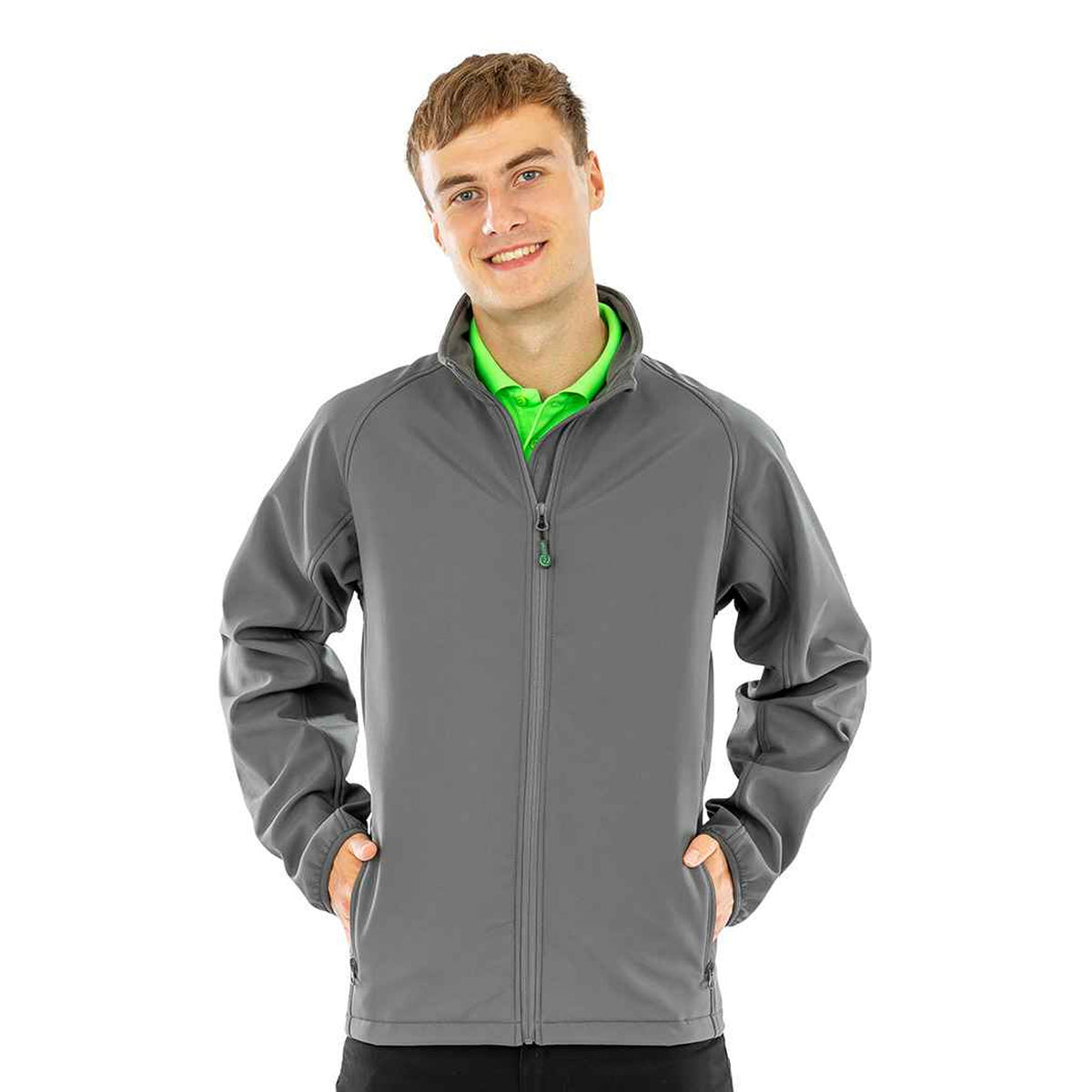 Workguard Grey - Side - Result Genuine Recycled Mens Printable Soft Shell Jacket