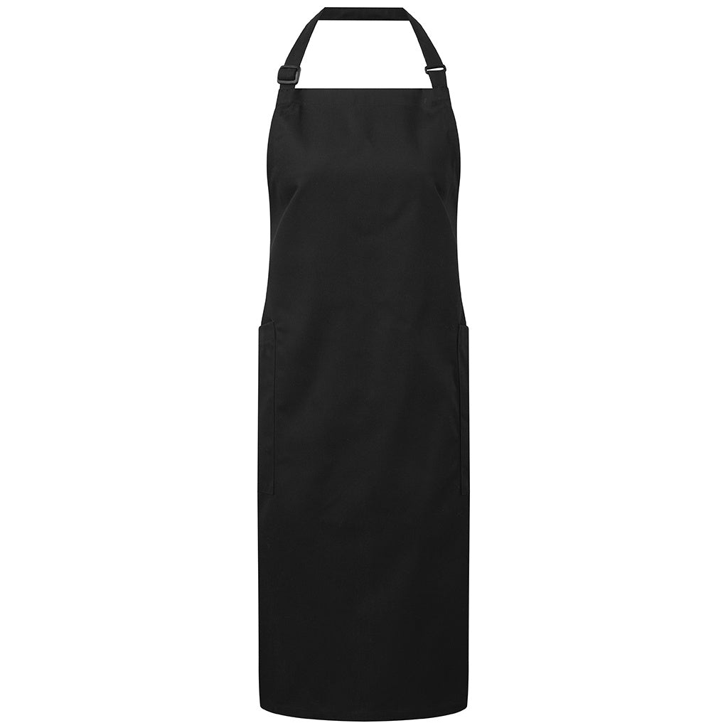 Black - Front - Premier Organic Fairtrade Certified Recycled Full Apron