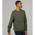 Military Green - Back - Bella + Canvas Unisex Adult Raw Seam Sweatshirt