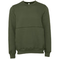 Military Green - Front - Bella + Canvas Unisex Adult Raw Seam Sweatshirt