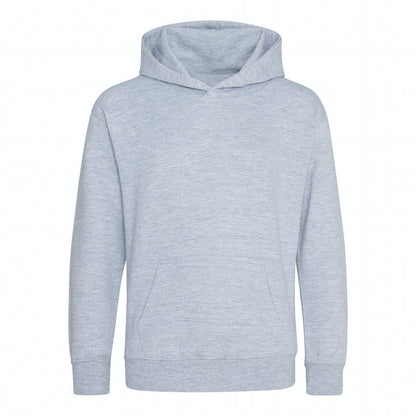 Grey Heather - Front - Awdis Childrens-Kids Heather Organic Hoodie