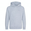 Grey Heather - Front - Awdis Childrens-Kids Heather Organic Hoodie