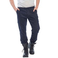 Dark Navy - Back - Portwest Mens Stretch Slim Cargo Trousers