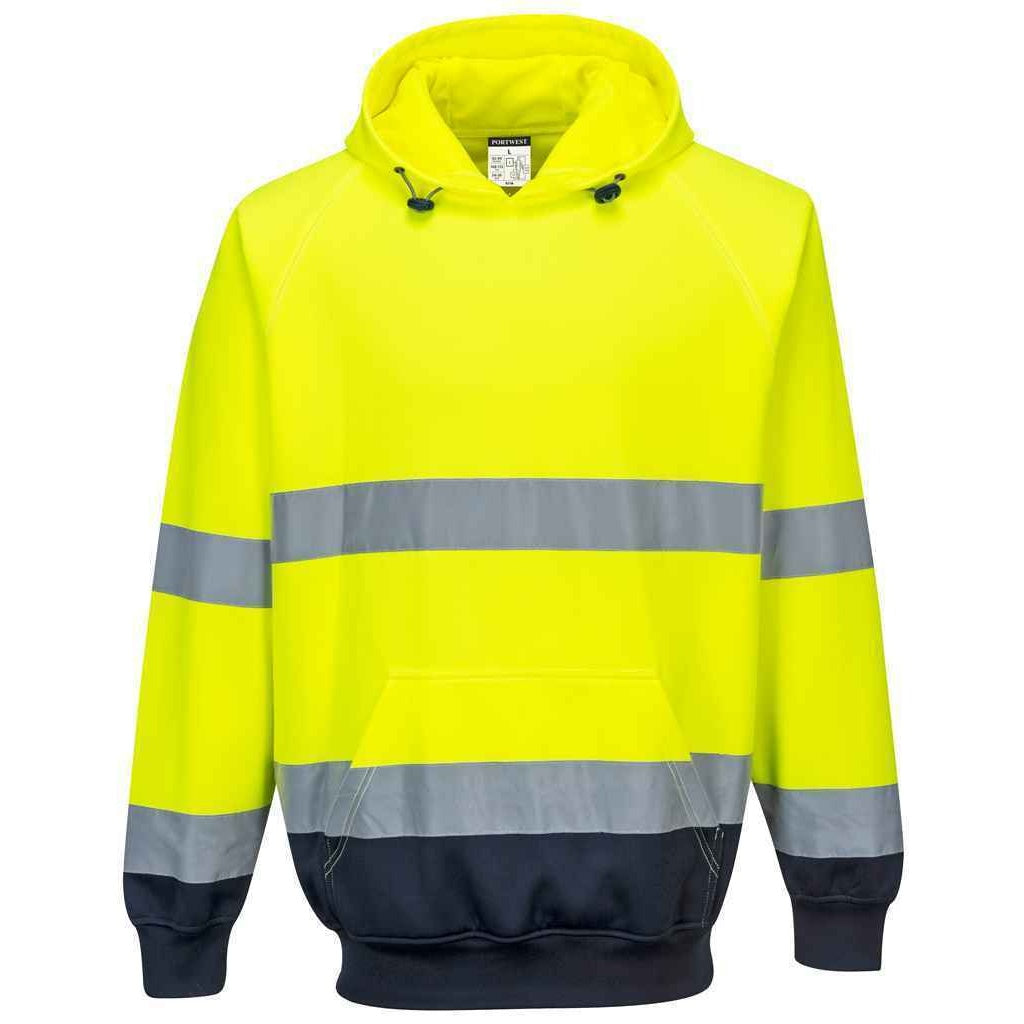 Yellow-Navy - Front - Portwest Mens Two Tone High-Vis Hoodie