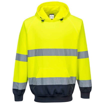 Yellow-Navy - Front - Portwest Mens Two Tone High-Vis Hoodie