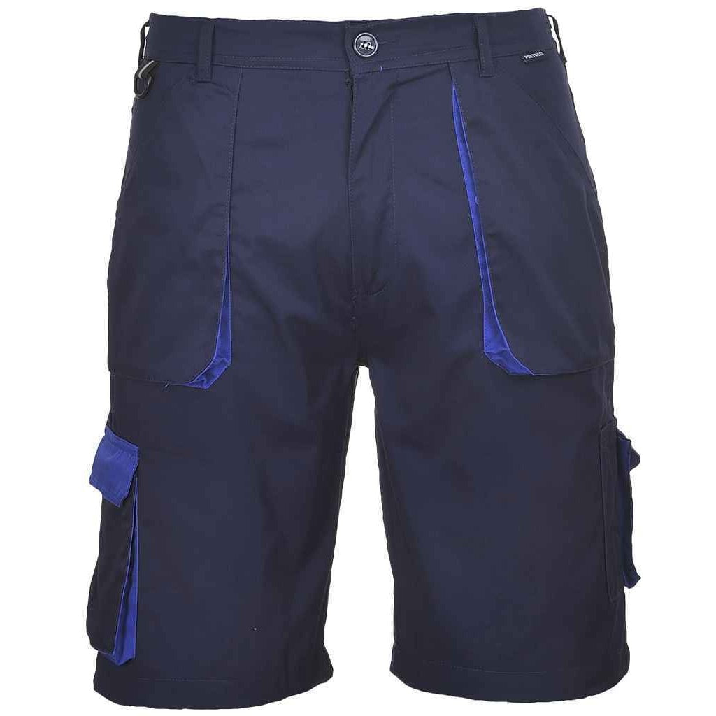 Navy - Front - Portwest Mens Texo Contrast Cargo Shorts