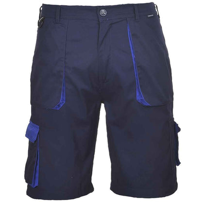 Navy - Front - Portwest Mens Texo Contrast Cargo Shorts