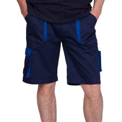 Navy - Back - Portwest Mens Texo Contrast Cargo Shorts
