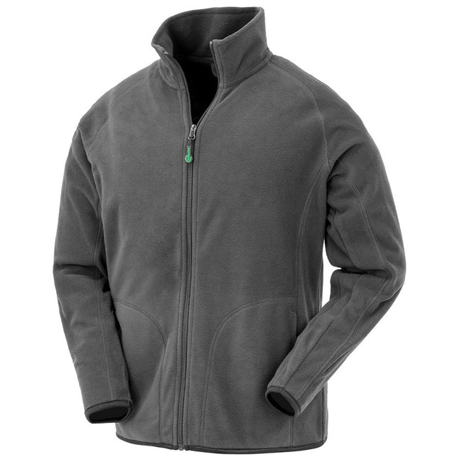Grey - Front - Result Genuine Recycled Mens Fleece Jacket