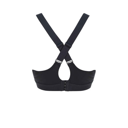Charcoal - Back - Tombo Womens-Ladies Medium Impact Core Bra
