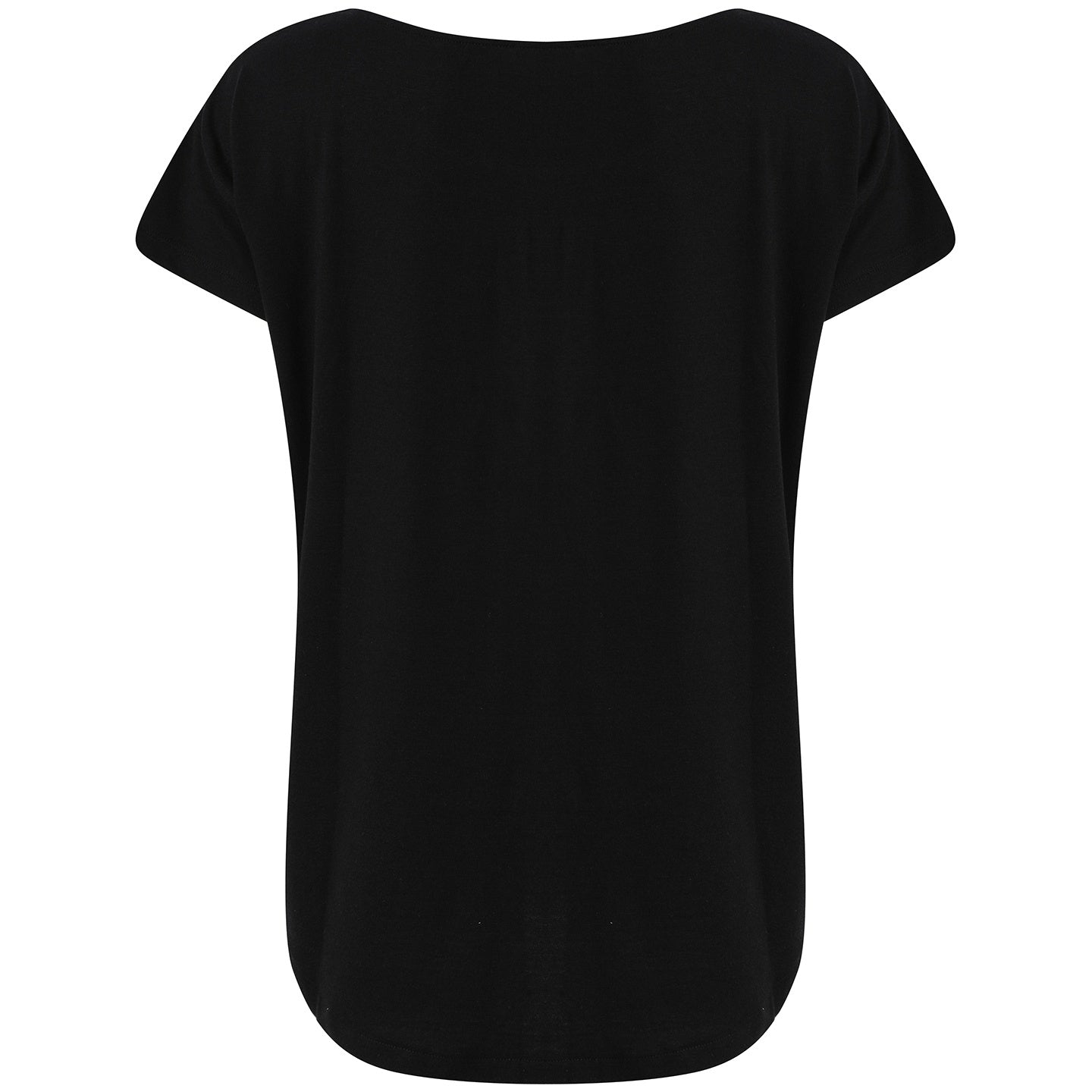 Black - Side - Tombo Womens-Ladies Scoop Neck T-Shirt
