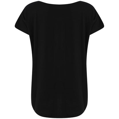 Black - Side - Tombo Womens-Ladies Scoop Neck T-Shirt