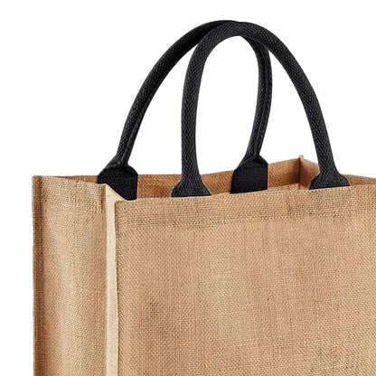 Natural-Black - Back - Westford Mill Midi Jute Tote Bag