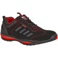 Black-Red - Front - Portwest Mens Steelite Lusum S1P HRO Suede Safety Shoes