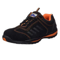 Black-Orange - Front - Portwest Mens Steelite Lusum S1P HRO Suede Safety Shoes