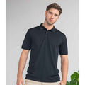 Black - Back - Henbury Mens Piqu Polo Shirt