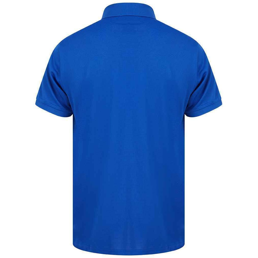 Royal Blue - Back - Henbury Mens Piqu Polo Shirt