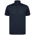 Navy - Front - Henbury Mens Piqu Polo Shirt