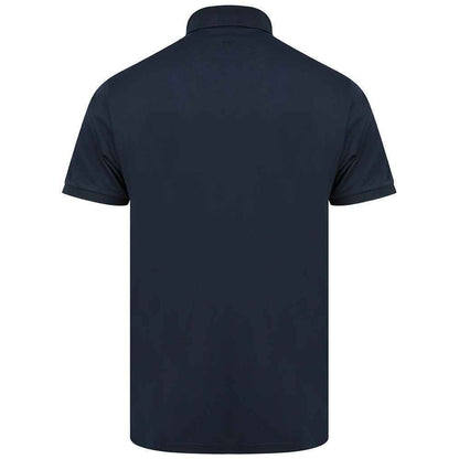 Navy - Back - Henbury Mens Piqu Polo Shirt