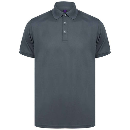 Charcoal - Front - Henbury Mens Piqu Polo Shirt