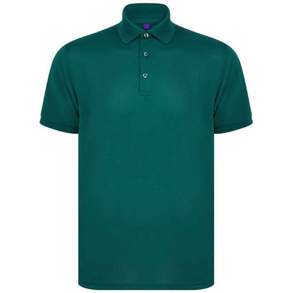 Bottle Green - Front - Henbury Mens Piqu Polo Shirt