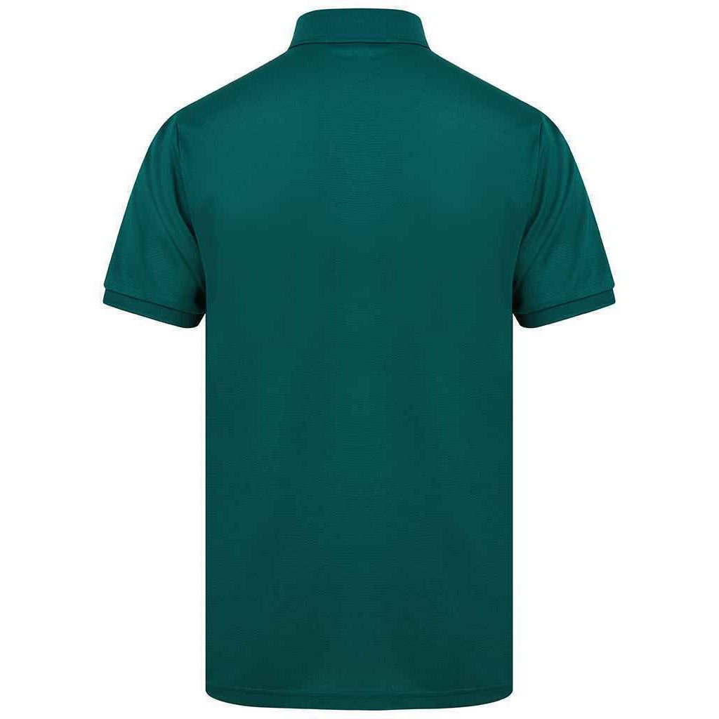 Bottle Green - Back - Henbury Mens Piqu Polo Shirt