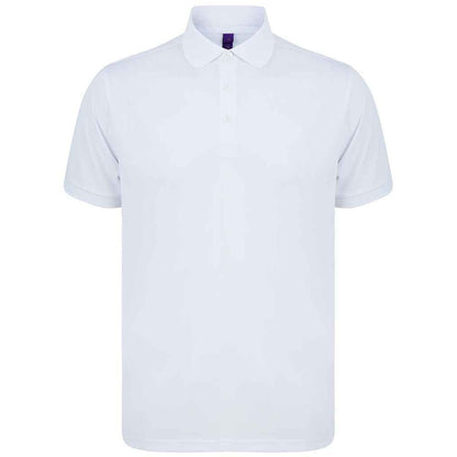 White - Front - Henbury Mens Piqu Polo Shirt