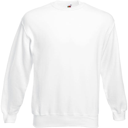 White - Front - Fruit of the Loom Mens Classic Plain Drop Shoulder Sweatshirt