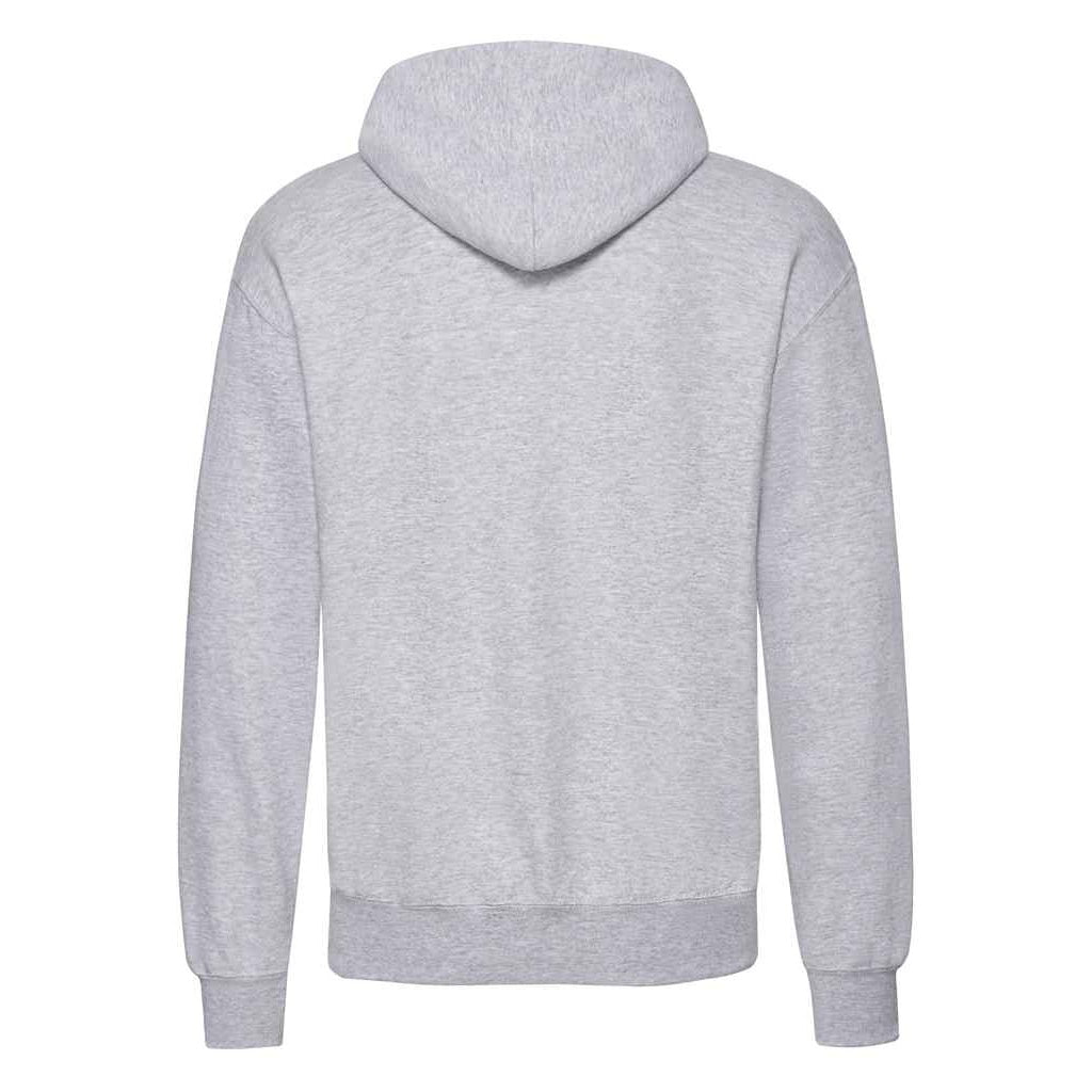 Heather Grey - Back - Fruit of the Loom Mens Classic Heather Hooded Sweatshirt
