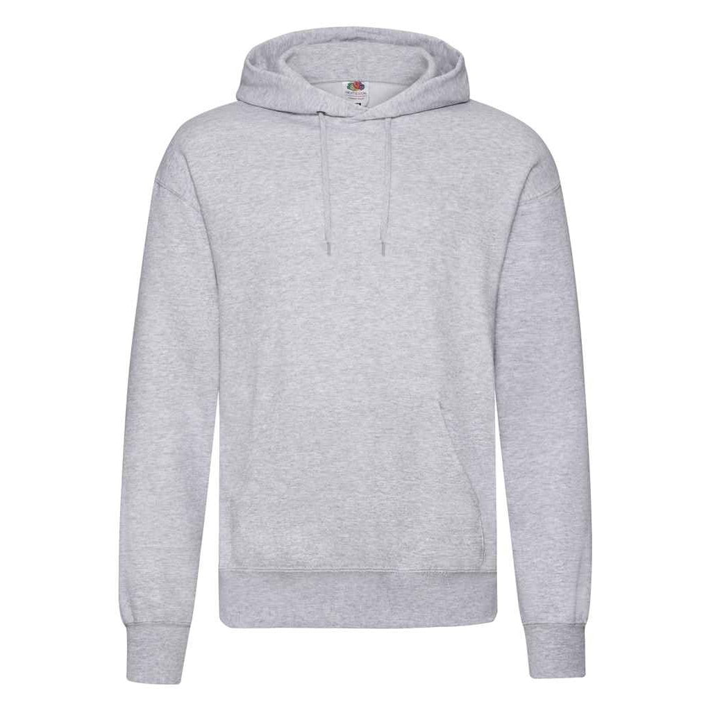Heather Grey - Front - Fruit of the Loom Mens Classic Heather Hooded Sweatshirt