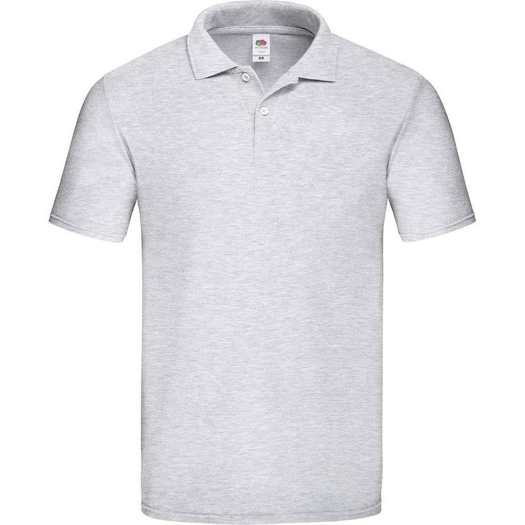 Heather Grey - Front - Fruit of the Loom Mens Original Pique Heather Polo Shirt