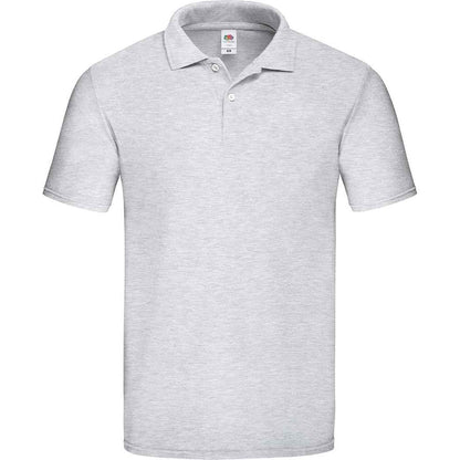 Heather Grey - Front - Fruit of the Loom Mens Original Pique Heather Polo Shirt