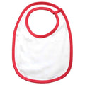 White-Red - Front - Babybugz Baby Organic Single Layer Bib