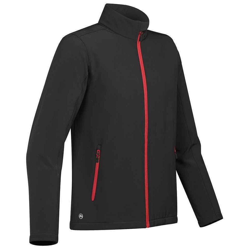 Black-Bright Red - Back - Stormtech Mens Orbiter Soft Shell Jacket