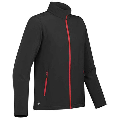 Black-Bright Red - Back - Stormtech Mens Orbiter Soft Shell Jacket