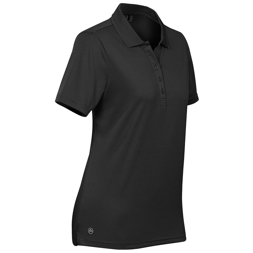 Black - Side - Stormtech Womens-Ladies Eclipse Piqué Polo Shirt