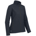 Navy-Carbon - Back - Stormtech Womens-Ladies Orbiter Soft Shell Jacket