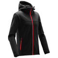 Black-Bright Red - Back - Stormtech Mens Orbiter Hooded Soft Shell Jacket